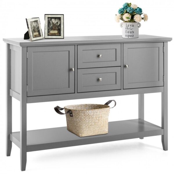 Wooden Sideboard Buffet Console Table with Drawers and Storage - Image 3