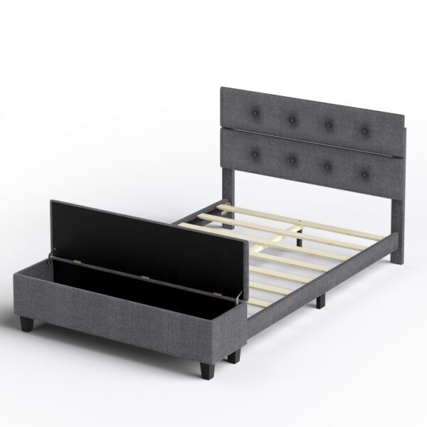 Twin/Full/Queen Upholstered Bed Frame with Ottoman Storage - Image 6