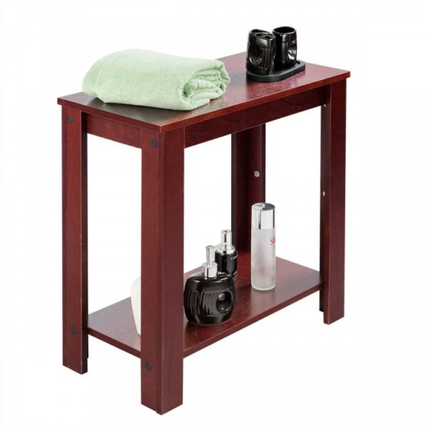 2-Tier Modern Compact End Table with Storage Shelf - Image 6