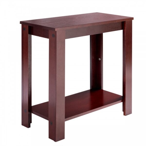 2-Tier Modern Compact End Table with Storage Shelf