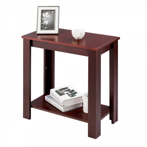 2-Tier Modern Compact End Table with Storage Shelf - Image 5