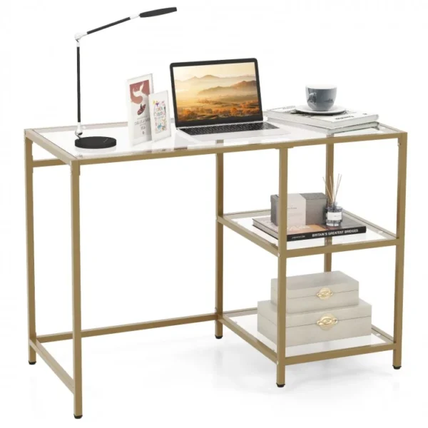 Modern Console Table with 2 Open Shelves and Metal Frame - Image 5