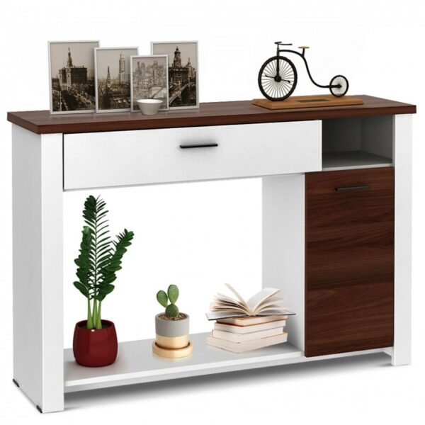 48 Inch Console Table with Drawer and Cabinet - Image 3