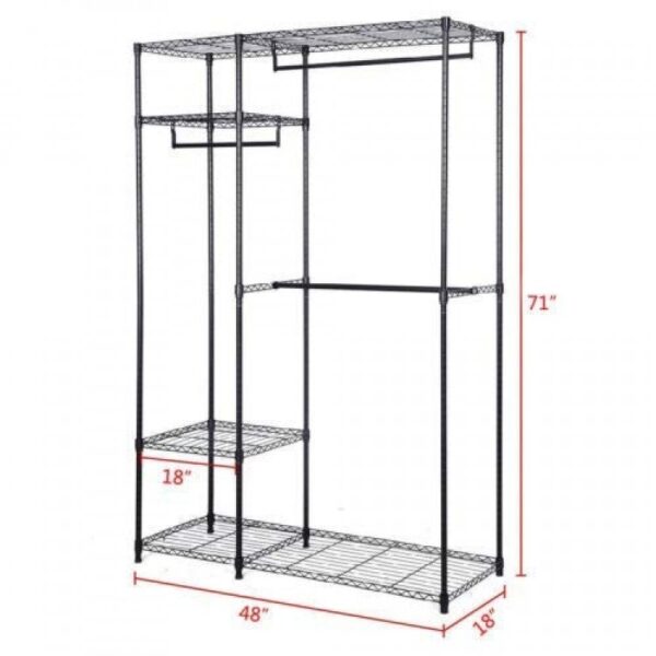 Portable Steel Closet Hanger Storage Rack Organizer - Image 2