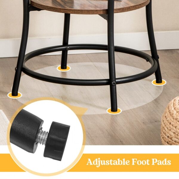 2-Tier Round End Table with Open Storage Shelf and Sturdy Metal Frame - Image 5