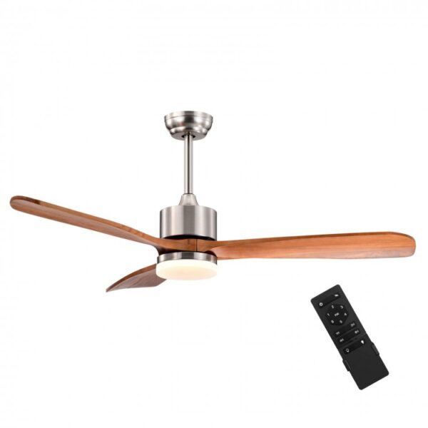 52 Inch Reversible Ceiling Fan with LED Light and Adjustable Temperature