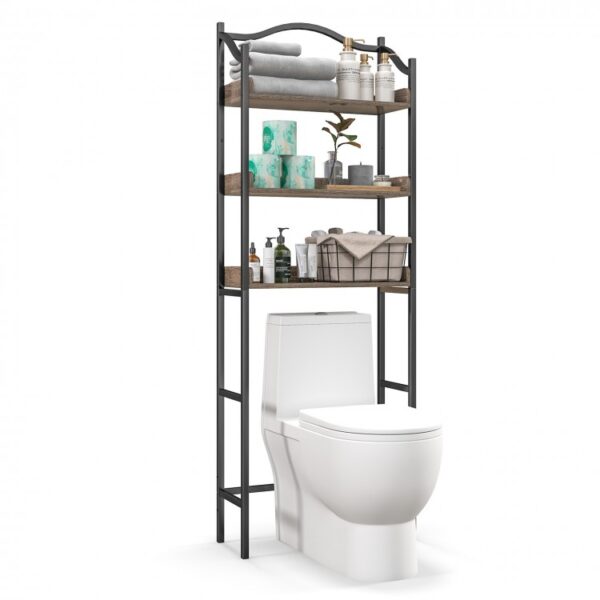 3-Tier Over-The-Toilet Bathroom Storage Rack with Open Shelves