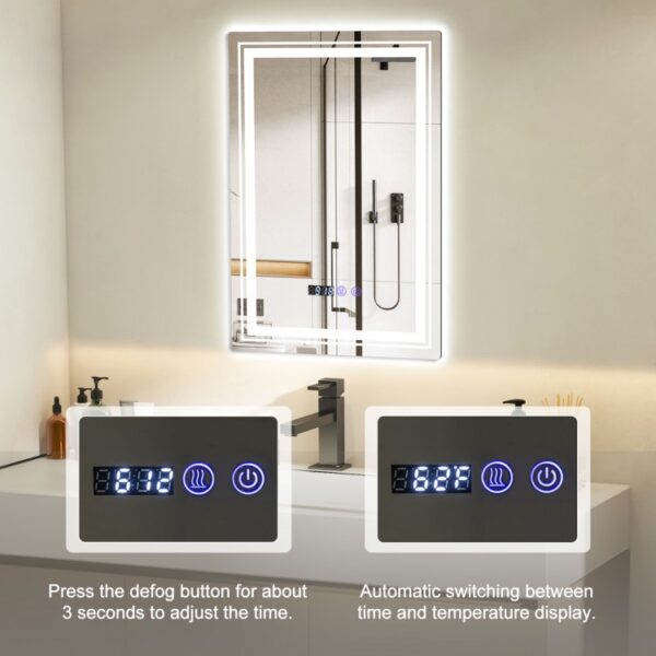 Defogging LED Bathroom Mirror with Memory Function and Anti-Fog - Image 4