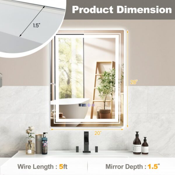 Defogging LED Bathroom Mirror with Memory Function and Anti-Fog - Image 3