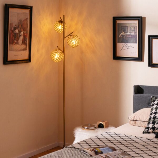 3-Globe Floor Lamp with Foot Switch and 3 E26 Bulb Bases - Image 3