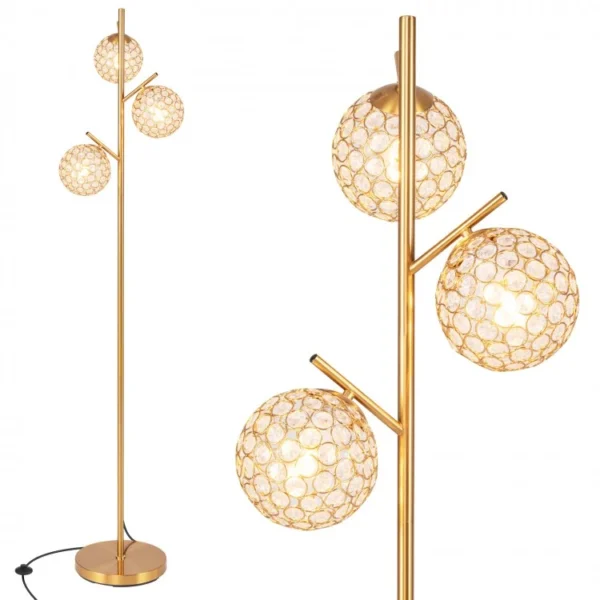 3-Globe Floor Lamp with Foot Switch and 3 E26 Bulb Bases