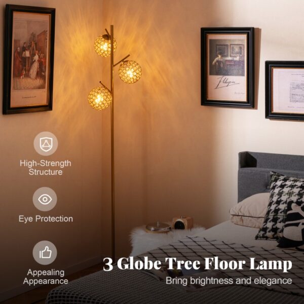 3-Globe Floor Lamp with Foot Switch and 3 E26 Bulb Bases - Image 5