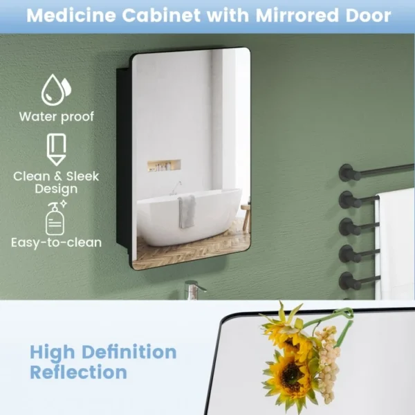 20 x30 Inch Multi-Functional Bathroom Mirror Cabinet with Adjustable Shelves - Image 10