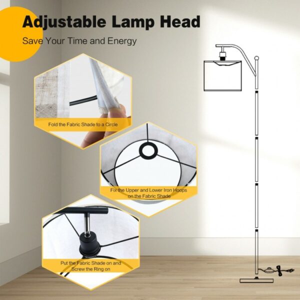 Standing Floor Lamp with Adjustable Head for Living Room and Bedroom - Image 2