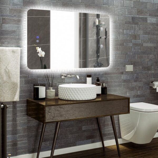 32 x 24 Inch Shatterproof Wall Mirror with 3-Color Lights and  Anti-Fog Function - Image 9