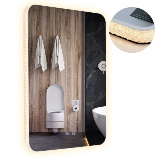 32 x 24 Inch Shatterproof Wall Mirror with 3-Color Lights and  Anti-Fog Function - Image 10