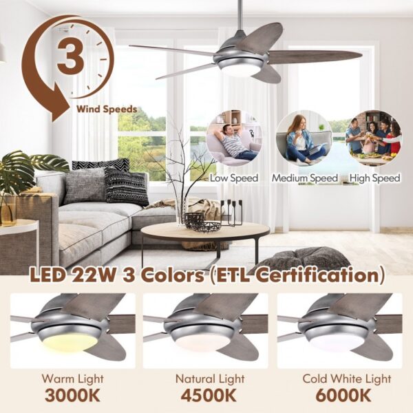 52 Inch Ceiling Fan with Lights and 3 Lighting Colors - Image 5