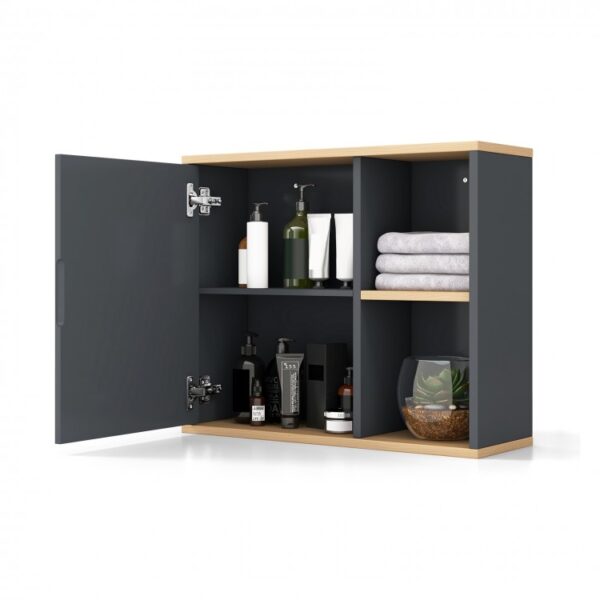 Bathroom Wall Mounted Cabinet with Single Mirror Door and Adjustable Shelf - Image 7