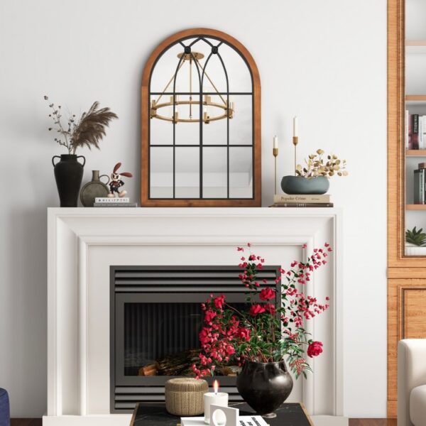 Arched Window Finished Mirror with Back Board - Image 3