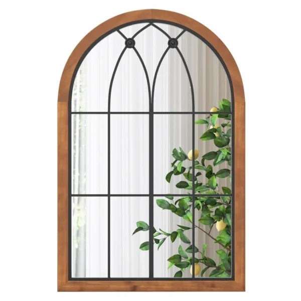 Arched Window Finished Mirror with Back Board