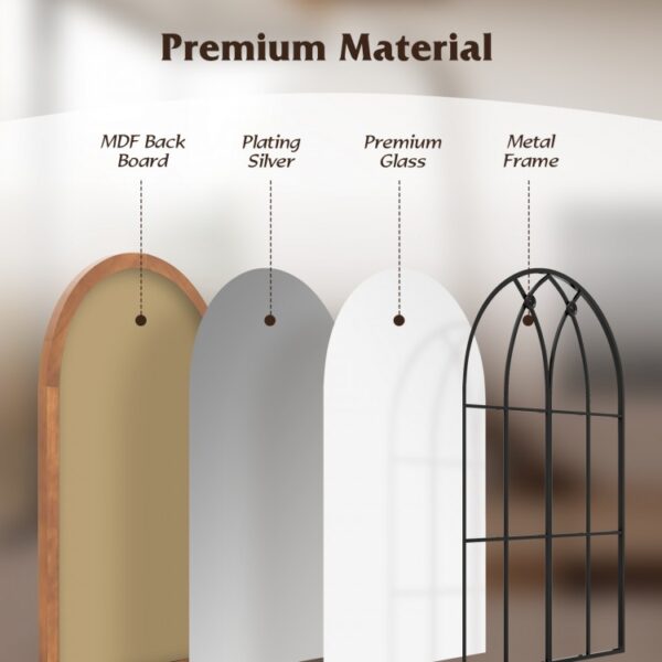 Arched Window Finished Mirror with Back Board - Image 6
