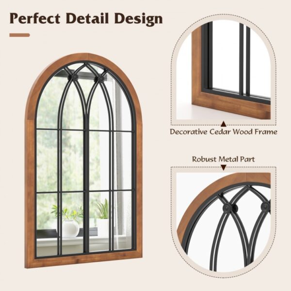 Arched Window Finished Mirror with Back Board - Image 2