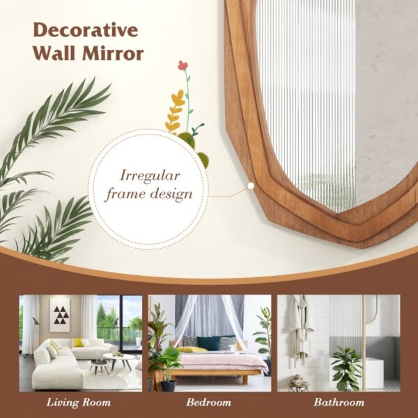 Large Water Proof Irregular Framed Decoration Wall Mirror with Expansion Screws - Image 5