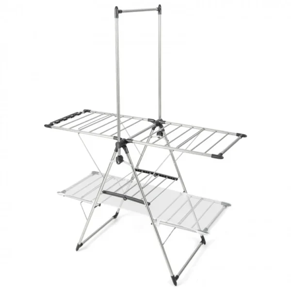 Large Foldable Clothes Drying Rack with Tall Hanging Bar