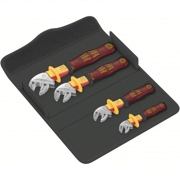 WERA Spanner Wrench Set: Steel, Satin Chrome, 3/8 in_1/2 in_5/8 in_3/4 in Jaw Capacity