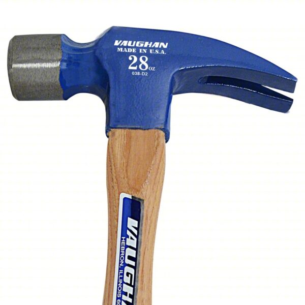 Linemans Rip Hammer, 28 oz.: Steel, Plain Grip, Wood Handle, 28 oz Head Wt, 18 in Overall Lg, Smooth - Image 3