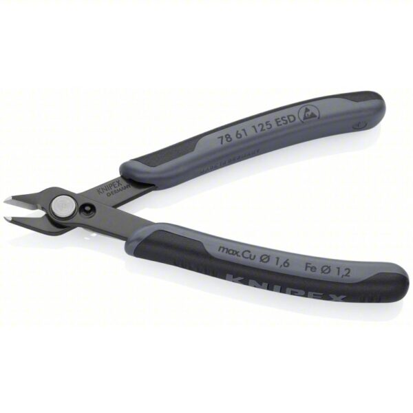 ESD Precision Nippers: 4 7/8 in Overall Lg, 3/8 in Jaw Lg, 1/2 in Jaw Wd, Less than 6 in - Image 2