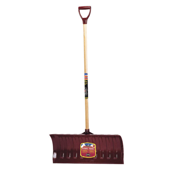 SNOW PUSHER, D-GRIP, BURGUNDY, 26 X 11 IN BLADE, 46 1/4 IN HANDLE, POLY/HARDWOOD