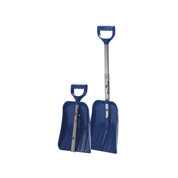 CAR/SNOW SHOVEL W/RETRACTABLE HANDLE, D-GRIP, 9 X 5 IN BLADE, ALUMINUM/POLY