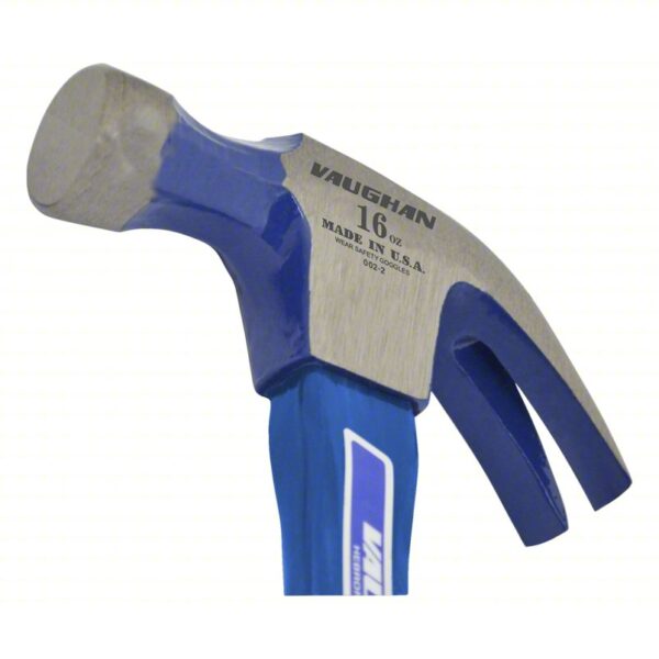 Nail Hammer, 16 oz.: Steel, Textured Grip, Fiberglass Handle, 16 oz Head Wt, 13 in Overall Lg - Image 3