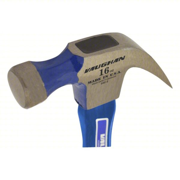 Nail Hammer, 16 oz.: Steel, Textured Grip, Fiberglass Handle, 16 oz Head Wt, 13 in Overall Lg - Image 2