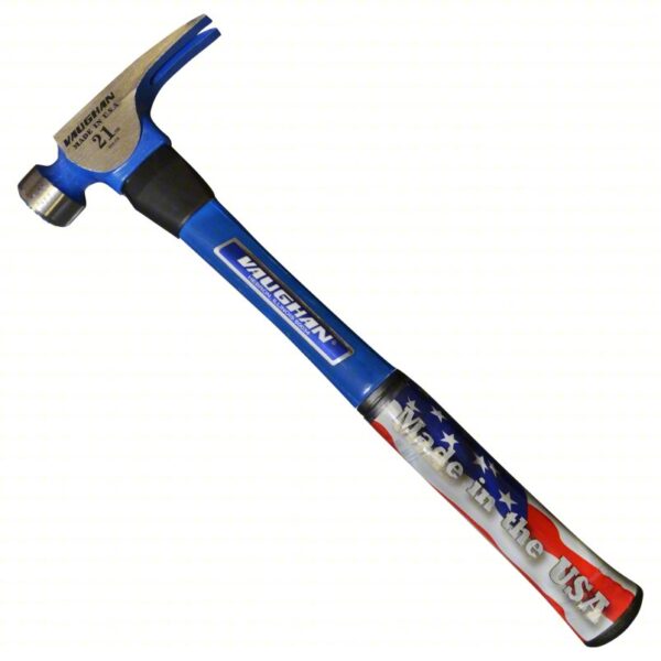 Claw Hammer: Steel, Textured Grip, Fiberglass Handle, 21 oz Head Wt, 16 in Overall Lg, Milled