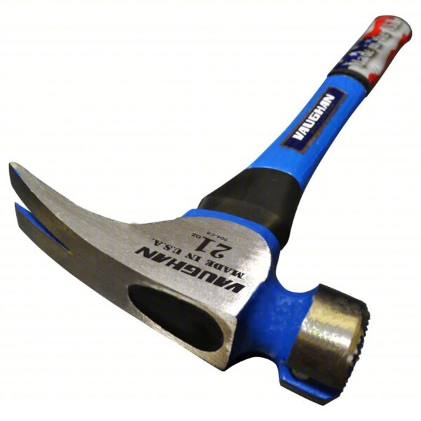 Claw Hammer: Steel, Textured Grip, Fiberglass Handle, 21 oz Head Wt, 16 in Overall Lg, Milled - Image 2