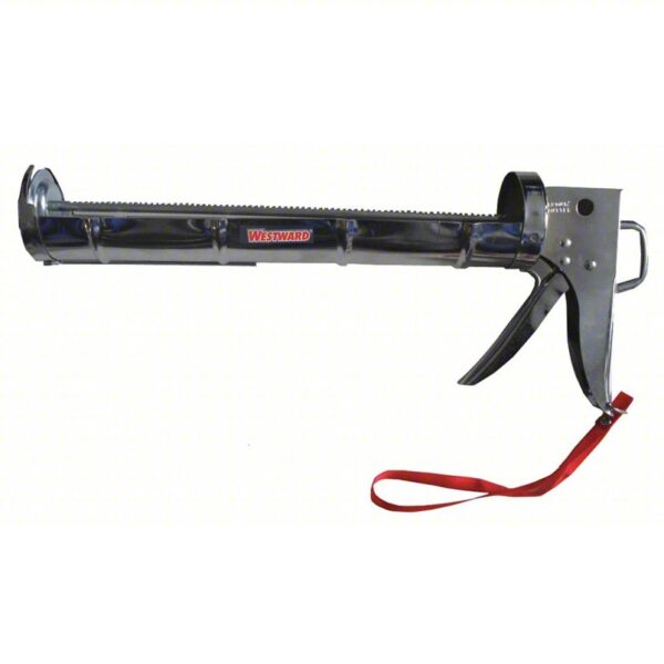 WESTWARD Caulk Gun: Cartridge, 20 oz For Container Size, 7:1, Half Barrel Frame, Ratchet Rod