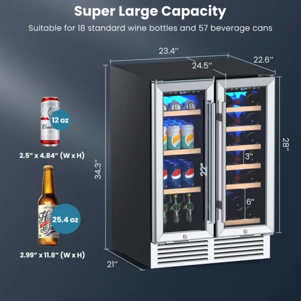 24 Inch Dual Zone Wine and Beverage Cooler - Image 10