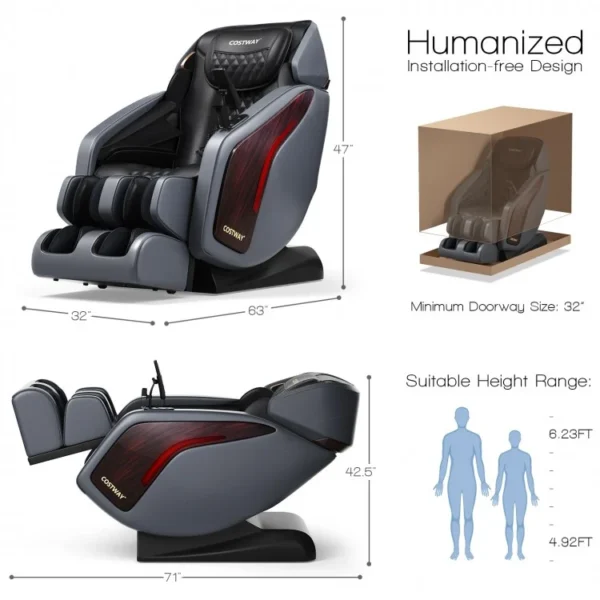 Enjoyment 05 - 3D SL Track Thai Stretch Zero Gravity Full Body Massage Chair Recliner - Image 5