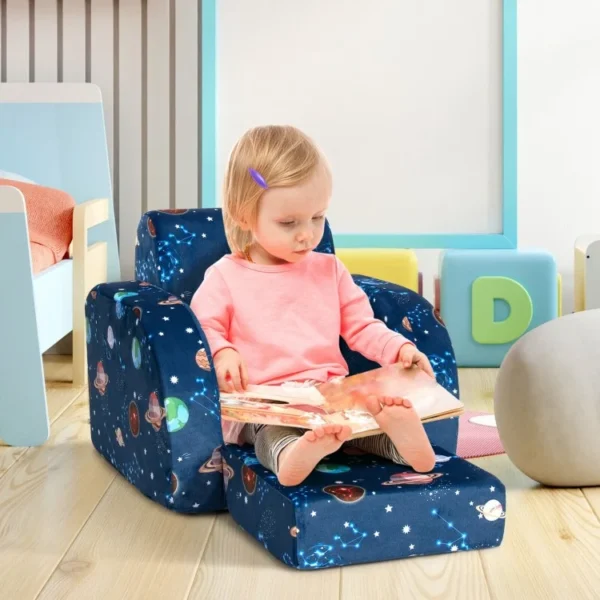 3-in-1 Convertible Kid Sofa Bed Flip-Out Chair Lounger for Toddler - Image 4