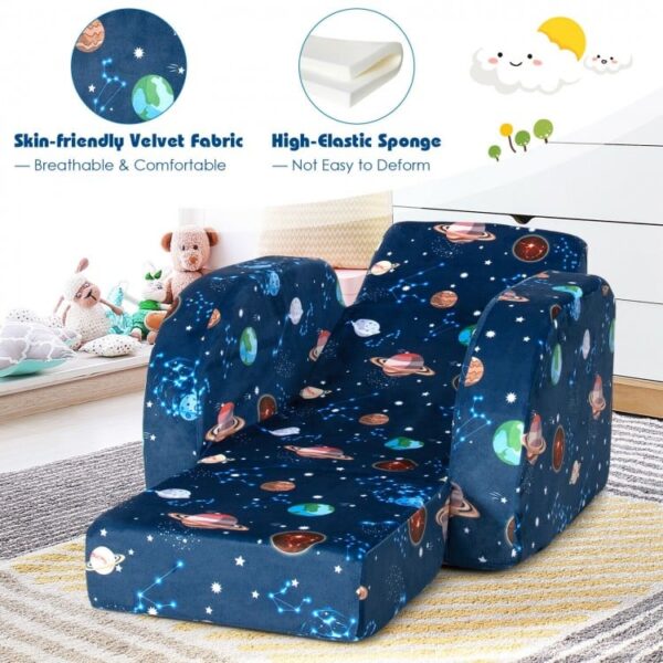 3-in-1 Convertible Kid Sofa Bed Flip-Out Chair Lounger for Toddler - Image 6