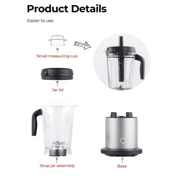 1500W Smoothie Maker High Power Blender with 10 Speeds - Image 6