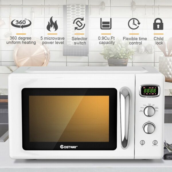 0.9 Cu.ft Retro Countertop Compact Microwave Oven - Image 7