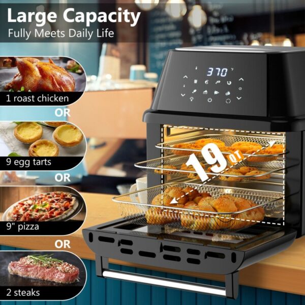 19 qt Multi-functional Air Fryer Oven 1800 W Dehydrator Rotisserie - Image 2