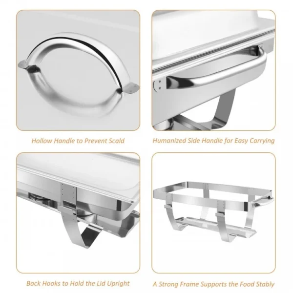 2 Packs Stainless Steel Full-Size Chafing Dish - Image 5