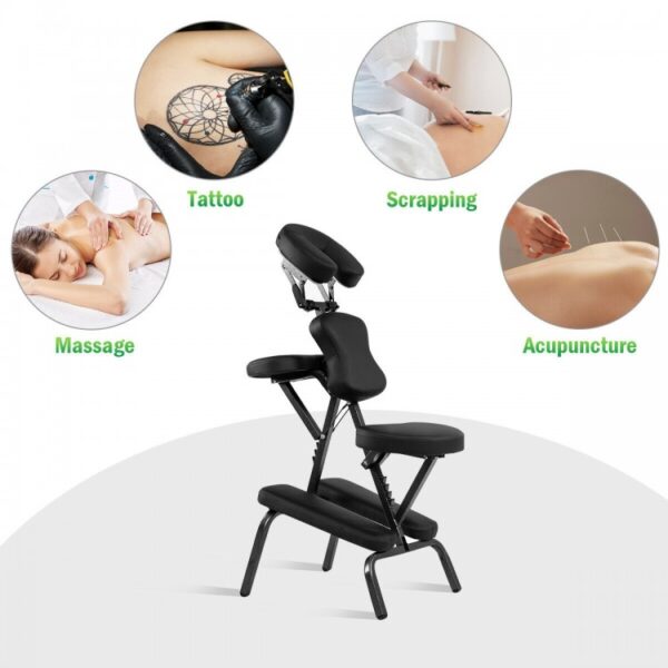 PU Leather Pad Travel Massage Chair with Carrying Bag - Image 3