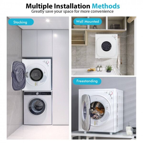 1500W Compact Laundry Dryer with Touch Panel - Image 2