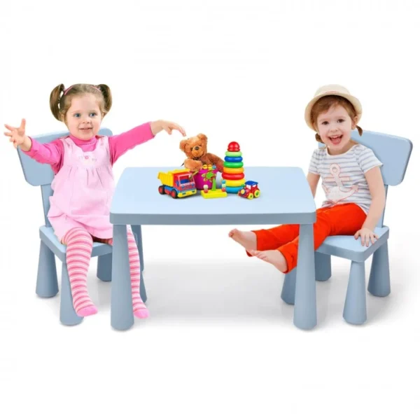 3 Pieces Multifunction Activity Kids Play Table and Chair Set - Image 2