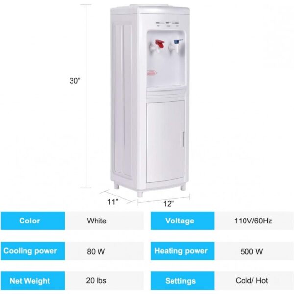 5 Gallons Hot and Cold Water Cooler Dispenser with Child Safety Lock - Image 5